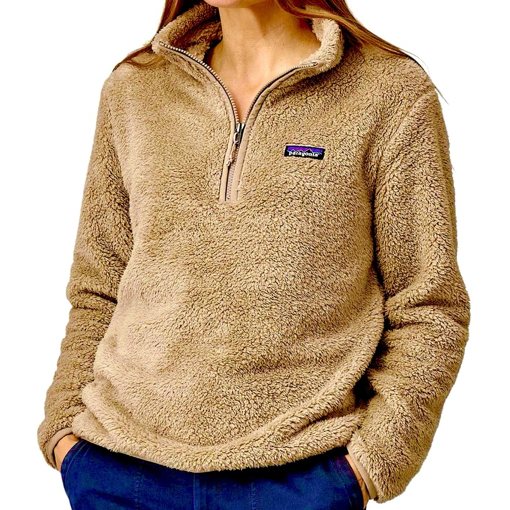 Patagonia Los Gatos Tan Fleece 1/4 Zip Pullover Jacket - Picture 1 of 5